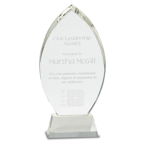 Crystal Oval on Clear Base