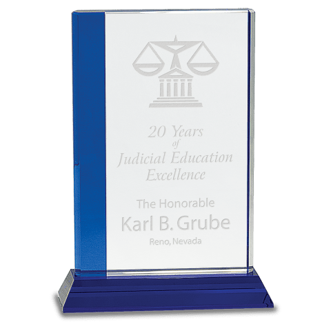 Large Blue Edge Crystal on Blue Base