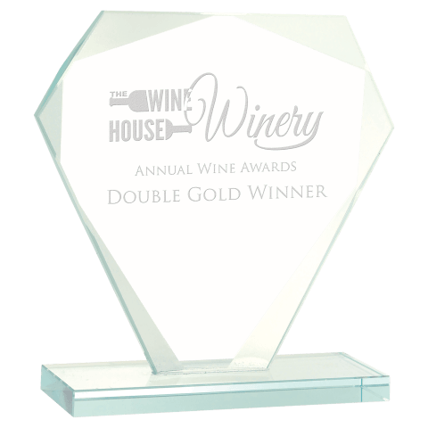 Medium Cut Diamond Jade Glass Award