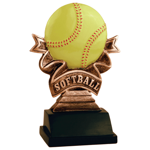 Softball Ribbon Resin