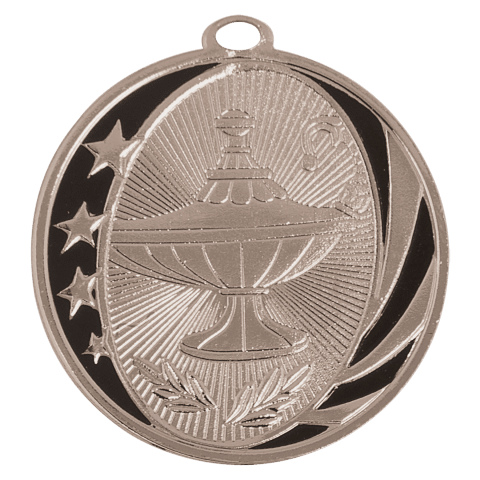 Lamp of Knowledge Starbrite Medal-Silver