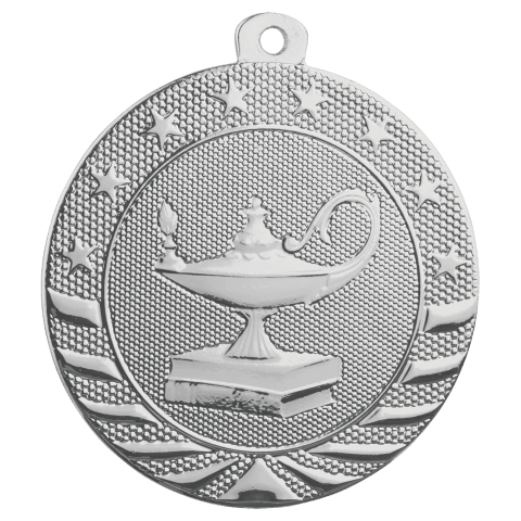 Lamp of Knowledge Starbrite Medal-Silver