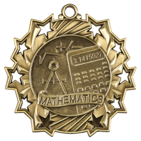 Math Ten Star Medal-Gold