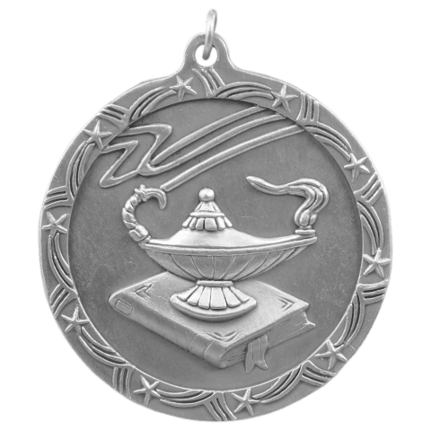 Lamp of Knowledge Shooting Star Medal-Silver