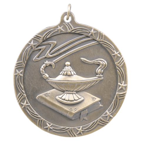 Lamp of Knowledge Shooting Star Medal-Gold