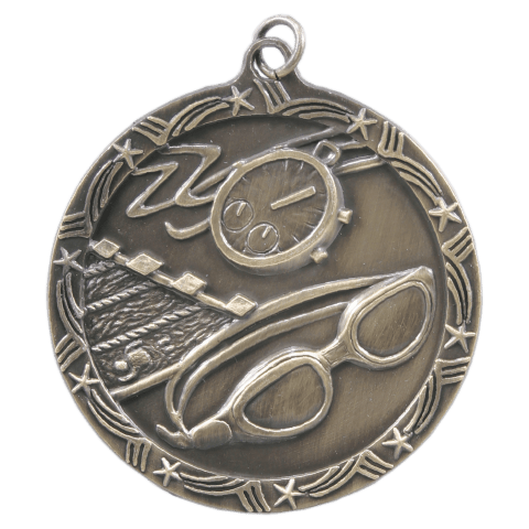 Swimming Shooting Star Medal-Gold