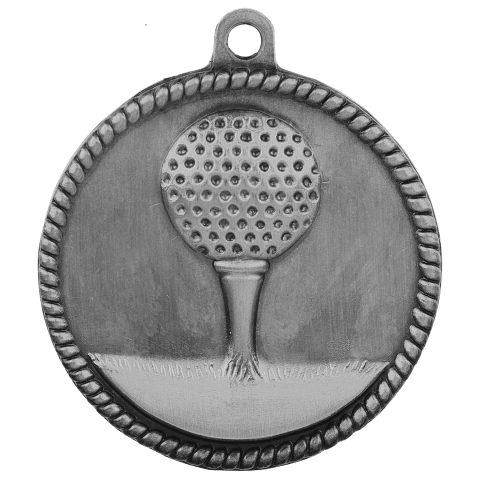 Golf High Relief Medal-Silver