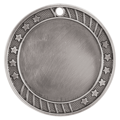 12-Star 2" Insert Holder Medal-Antique Silver (Insert Not Included)