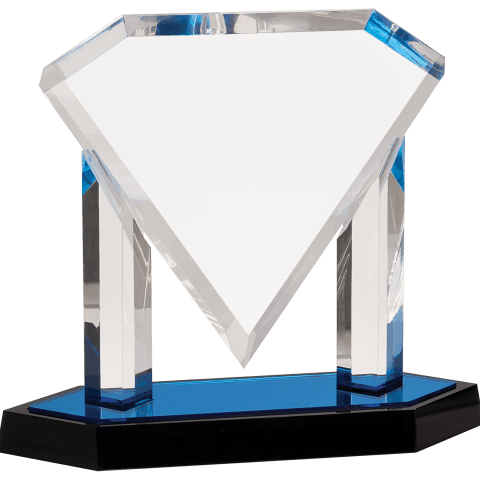 Small Blue Acrylic Floating Diamond