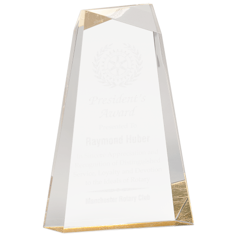 Large Gold Facet Wedge Acrylic