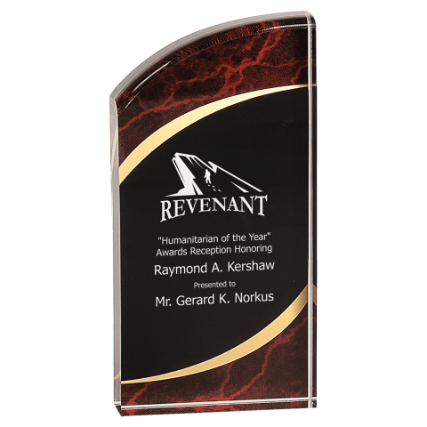 Medium Red Marble Rounded Acrylic