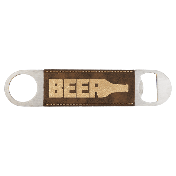 Rustic/Gold Leatherette Bottle Opener
