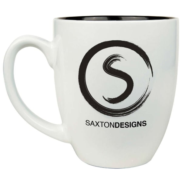 White/Black 16 oz. Bistro Ceramic Mug