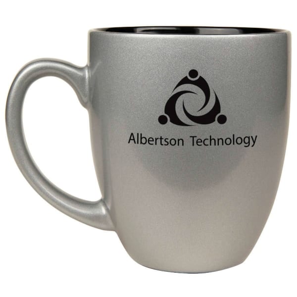 Silver/Black 16 oz. Bistro Ceramic Mug