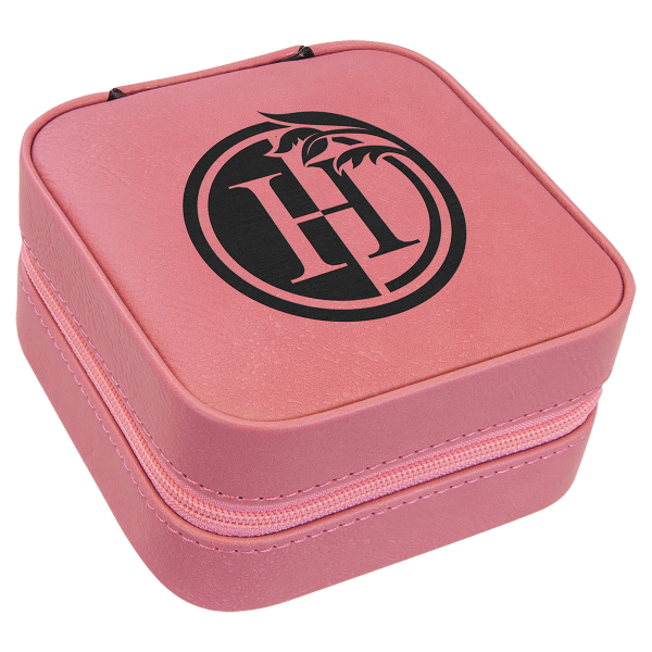 Pink Leatherette Travel Jewelry Box
