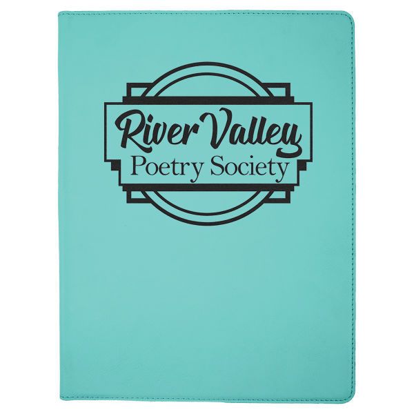 Teal Leatherette Portfolio with Notepad