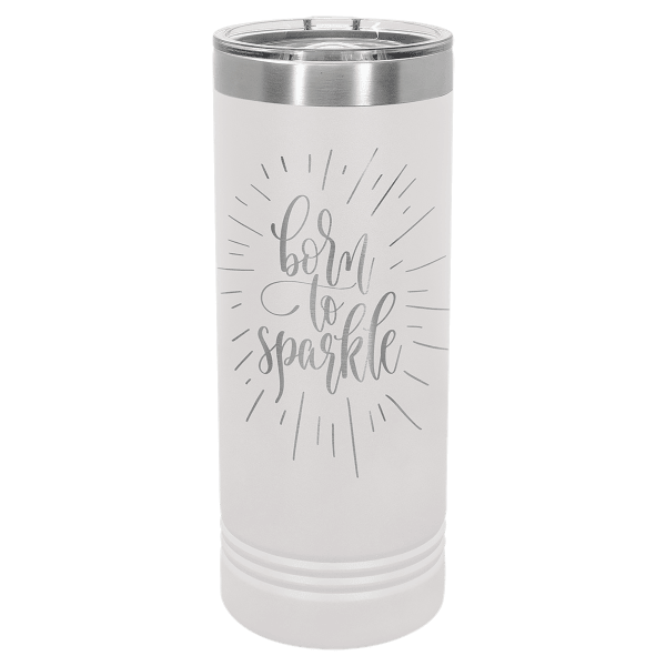 White 22 oz. Skinny Tumbler with Slider Lid