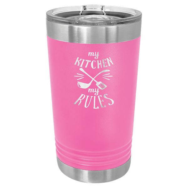 Pink Pint with Clear Slider Lid