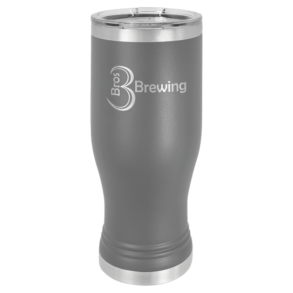 Dark Gray 20 oz. Pilsner with Clear Lid