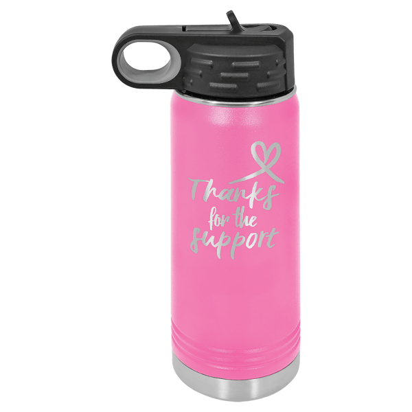 Pink 20 oz. Powder Coated Water Bottle