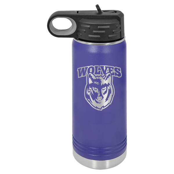Purple 20 oz. Powder Coated Water Bottle