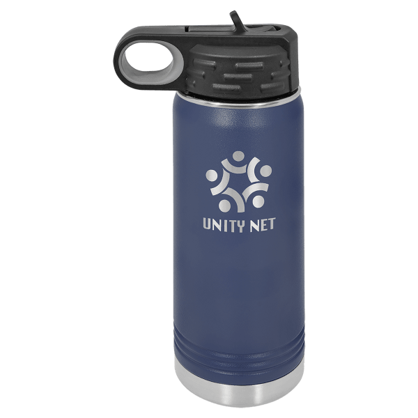 Navy Blue 20 oz. Powder Coated Water Bottle