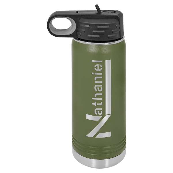 Olive Green 20 oz. Powder Coated Water Bottle