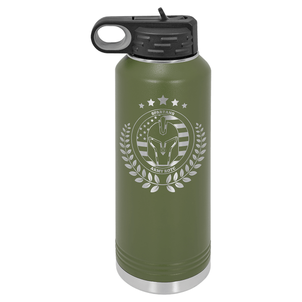 Olive Green 40 oz. Powder Coated Water Bottle