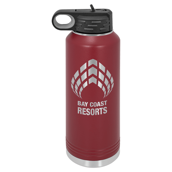 Maroon 40 oz. Powder Coated Water Bottle