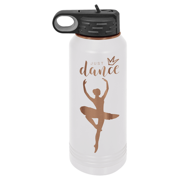 32 oz. White/Rose Gold ION-Plated Water Bottle