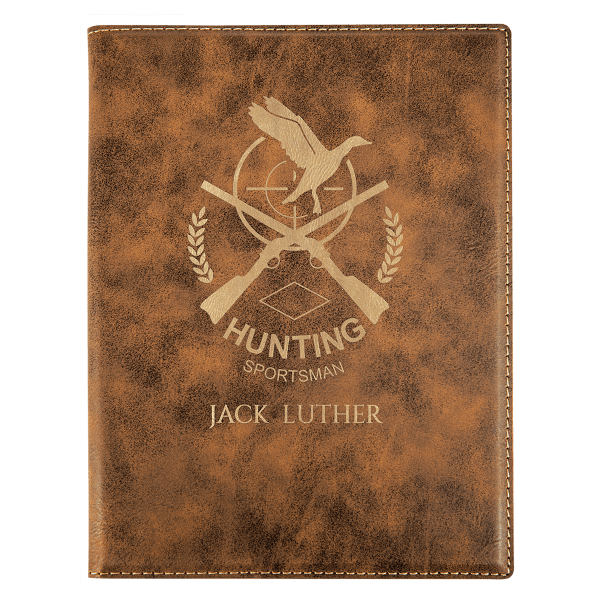 Rustic/Gold Leatherette Small Portfolio with Notepad