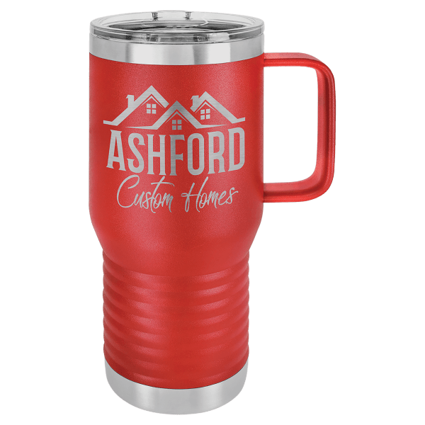 Red 20 oz. Travel Mug with Clear Slider Lid