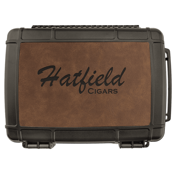 Dark Brown Leatherette Travel Cigar Case