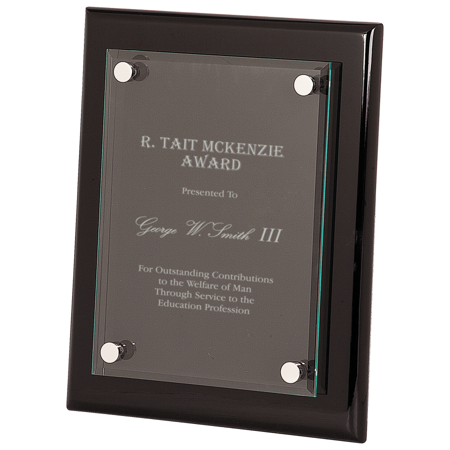Black Piano Finish Floating Glass Frame – 8" x 10"