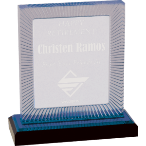 Blue Carved Rectangle Impress Acrylic