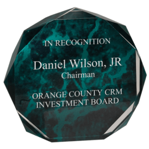 GREEN MARBLE OCTAGON ACRYLIC