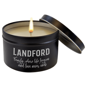 Lavender Vanilla Black Metal Tin Candle