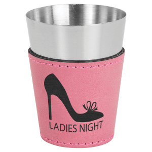 Pink 2 oz. Leatherette Wrapped Stainless Steel Shot Glass