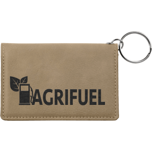 Dark Brown Leatherette Keychain Wallet