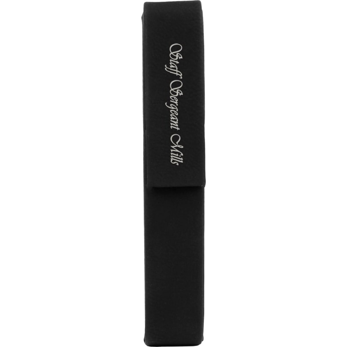 6 1/2" x 1" Black/Silver Laserable Leatherette Single Pen Case