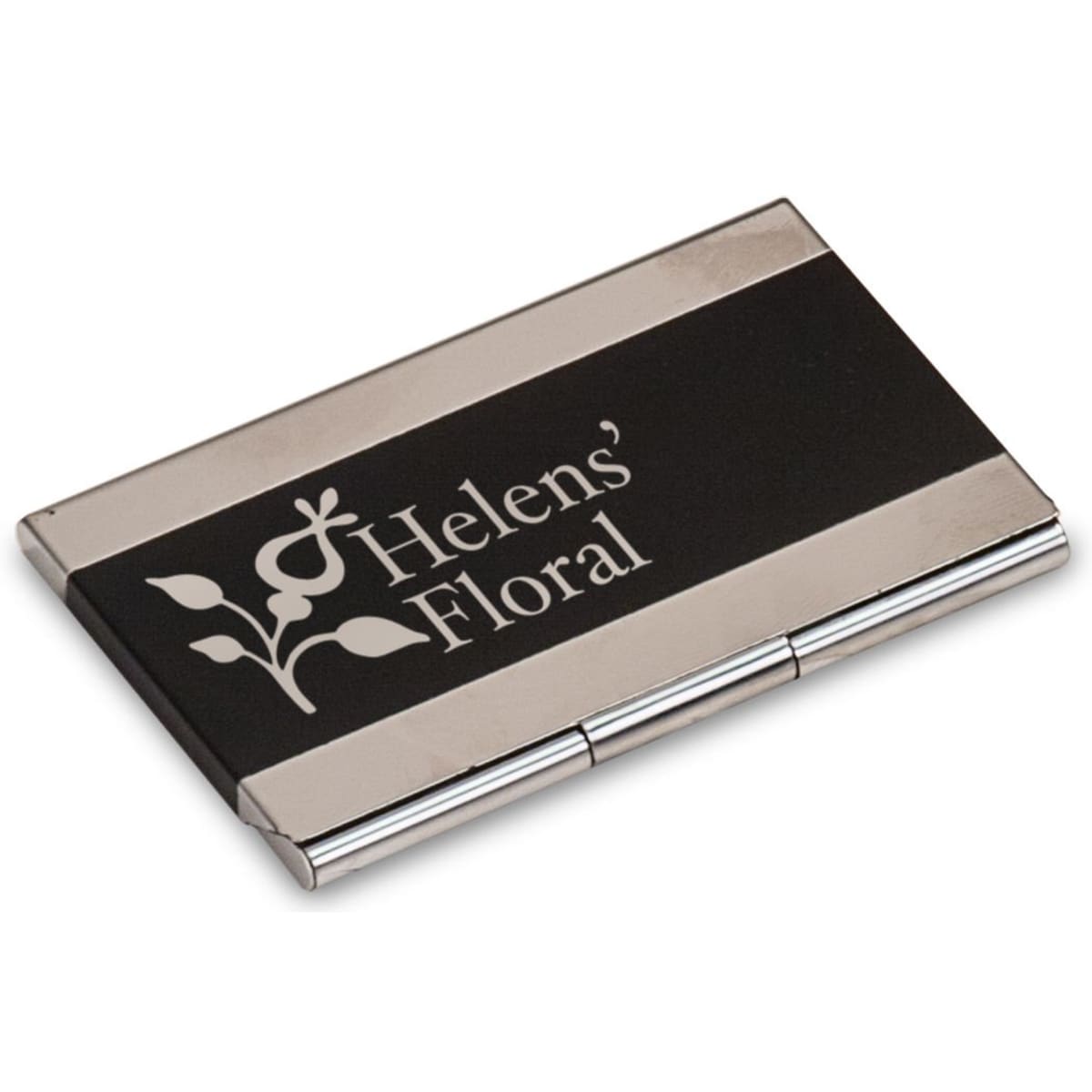 3 3/4" x 2 1/2" Black Laserable Business Card Holder