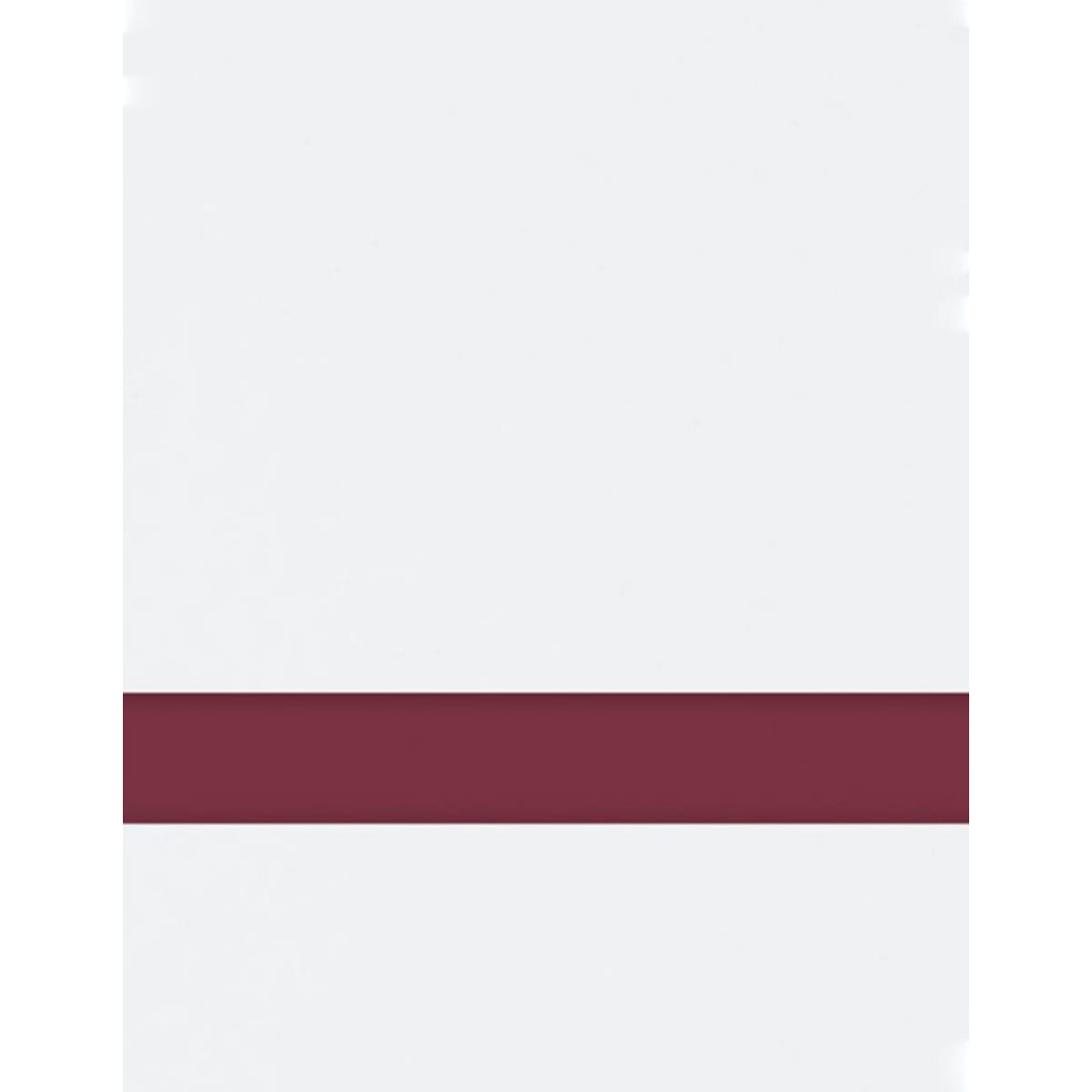 24" x 49" x 1/16" White/Maroon Matte Duets Rotary Indoor Plastic