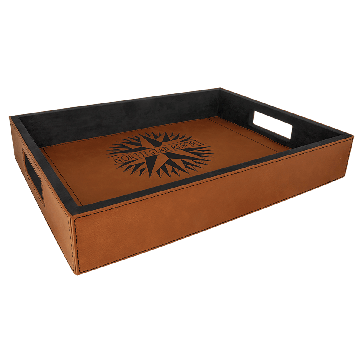 16" x 12" Rawhide Laserable Leatherette Serving Tray