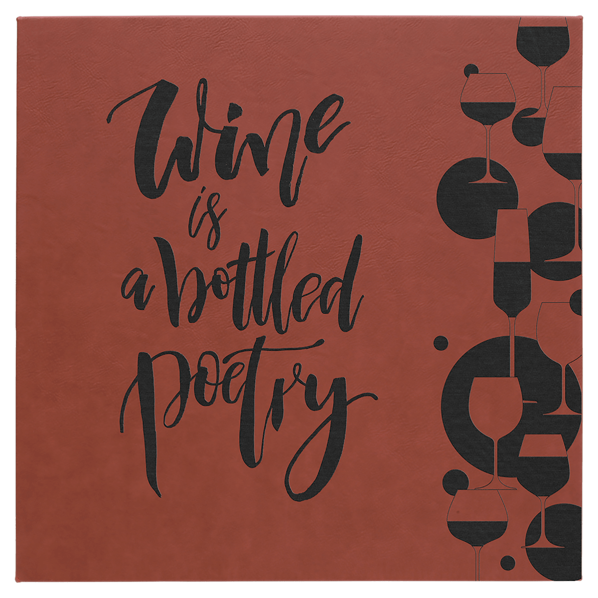 14" x 14" Rose Laserable Leatherette Wall Decor with Sawtooth Hanger