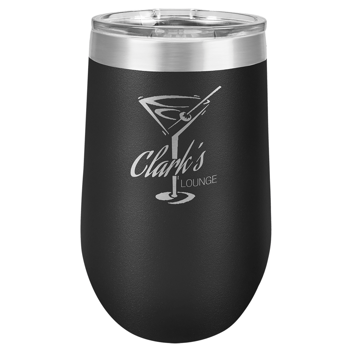 Polar Camel 16 oz. Black Stemless Wine Tumbler with Standard Lid