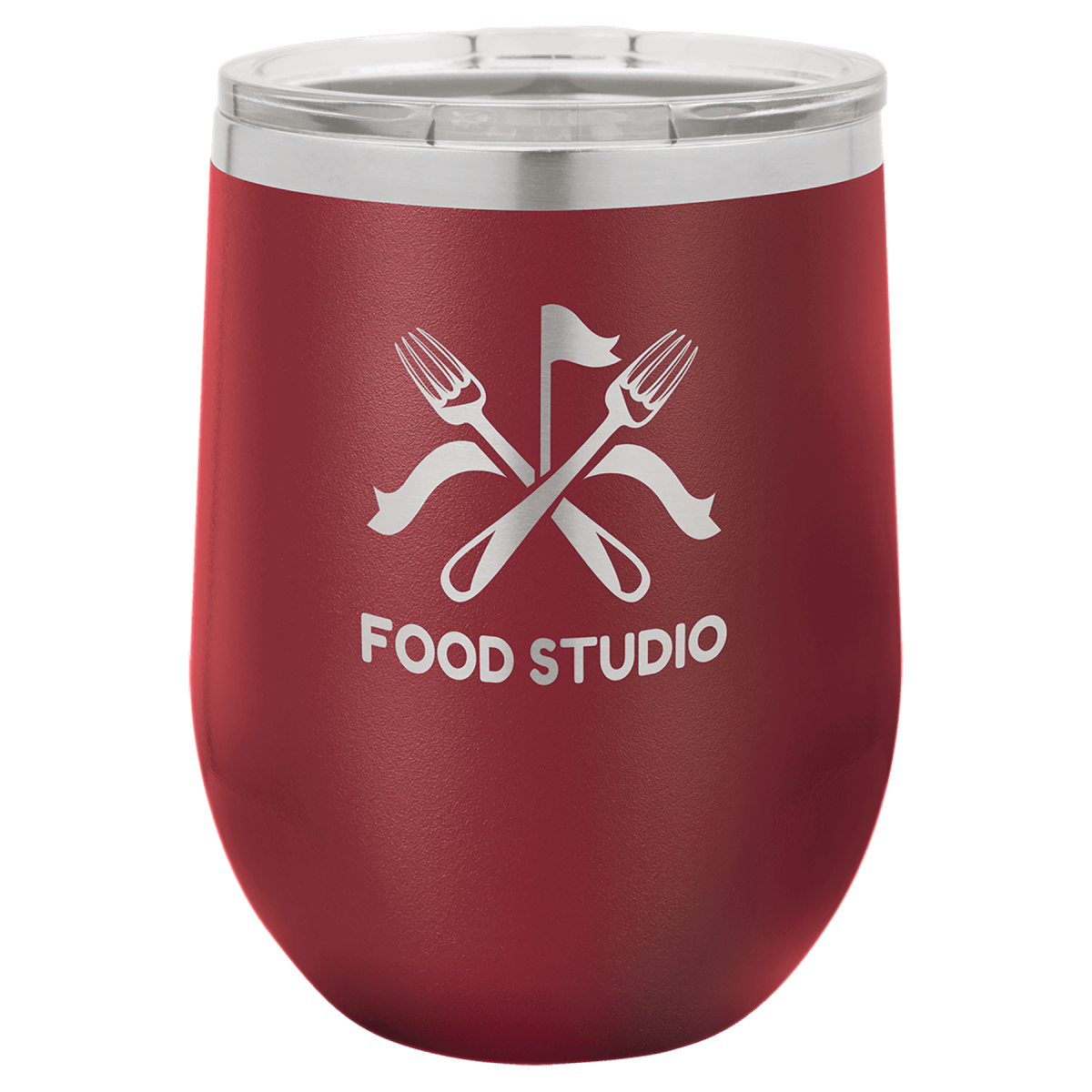 Polar Camel 12 oz. Maroon Stemless Wine Tumbler with Standard Lid