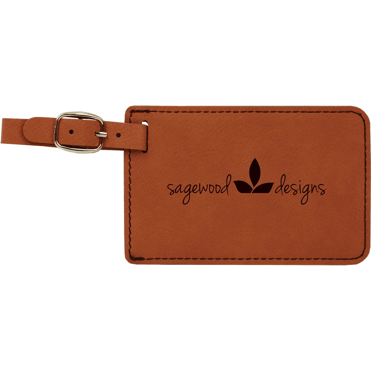 4 1/4" x 2 3/4" Rawhide Laserable Leatherette Luggage Tag