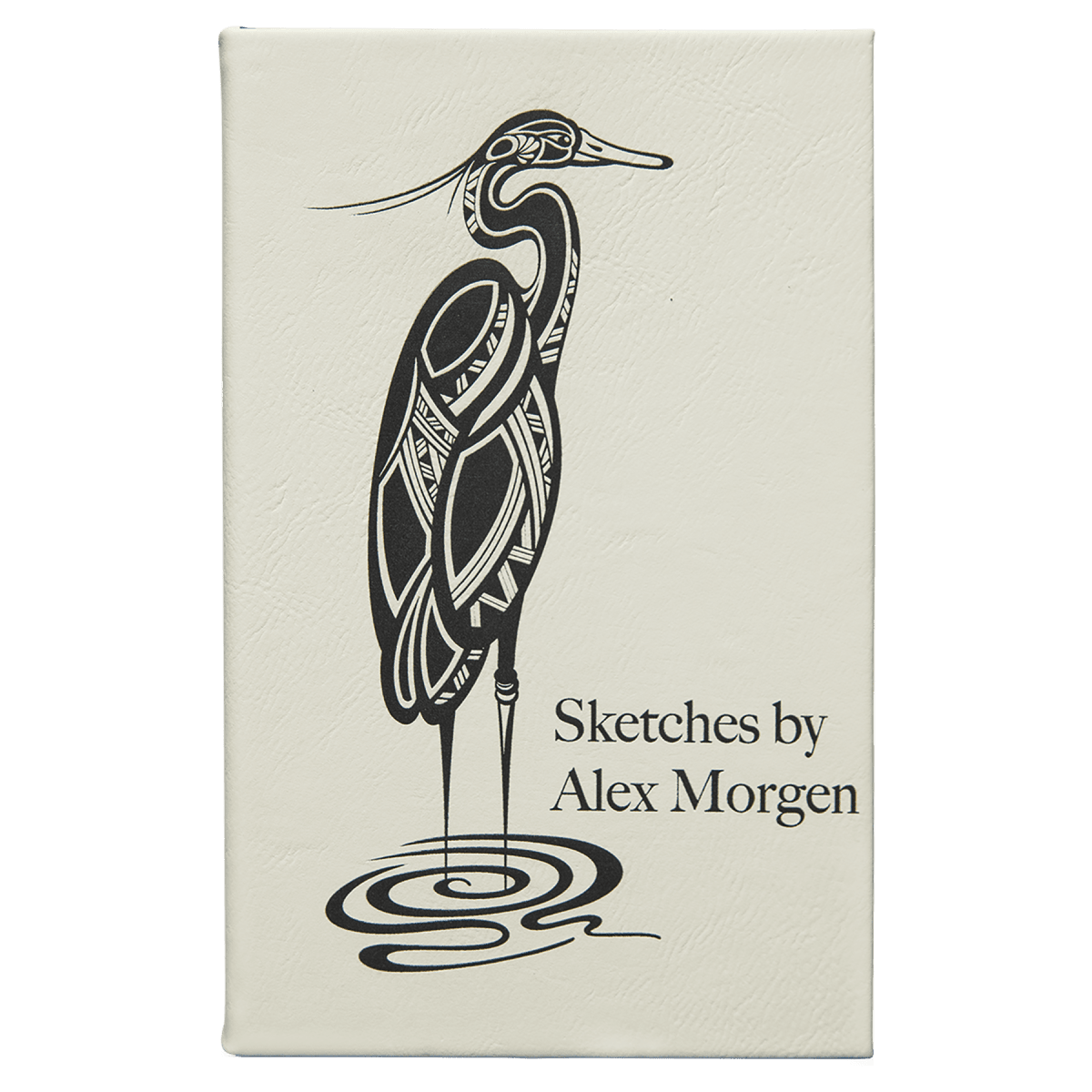 5 1/4" x 8 1/4" White Laserable Leatherette Sketch Book with Unlined