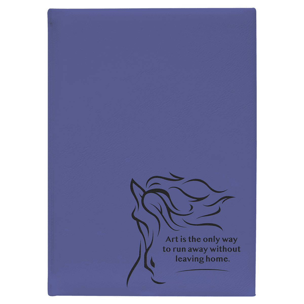 7" x 9 3/4" Purple Laserable Leatherette Sketch Book with Unlined