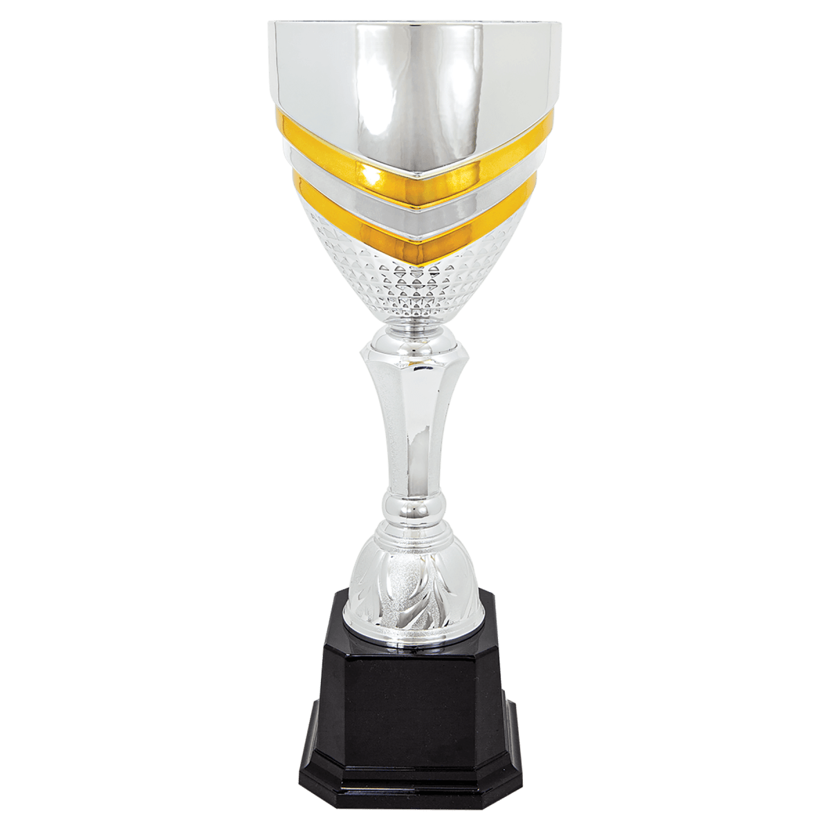 17" Completed Metal Cup Trophy on Plastic Base